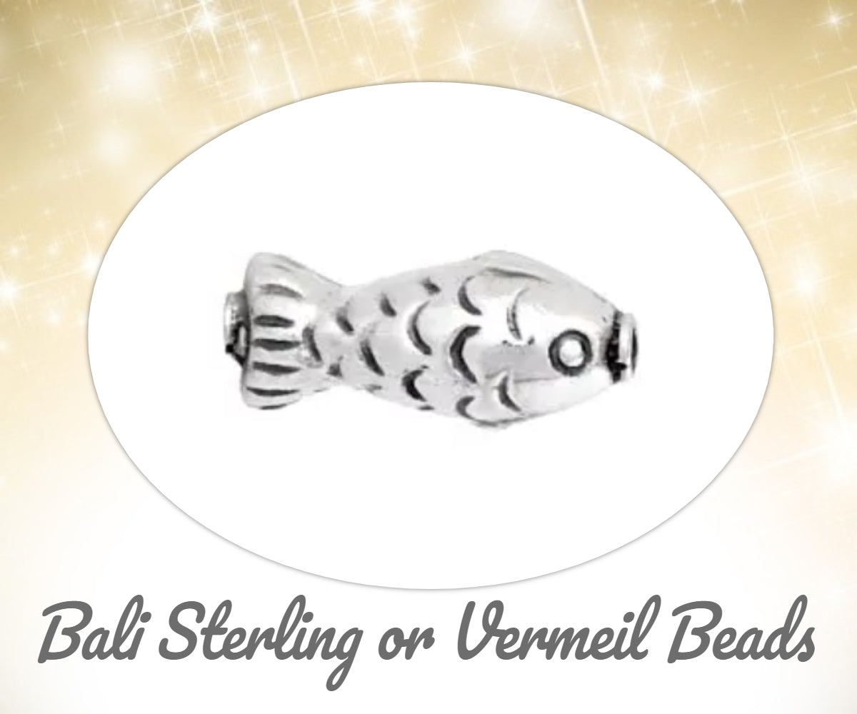 REDUCED Bali Koi Fish Beads, 13mm x 5.3mm (1mm hole) - sold individually