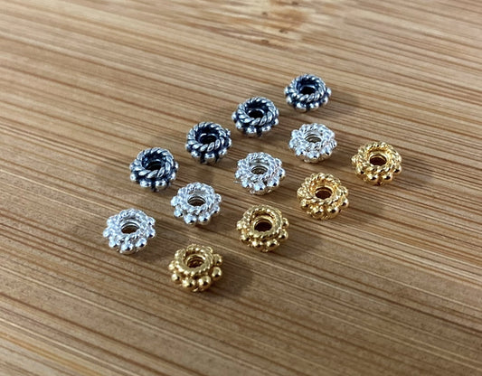 Bali Rondelle Spacer Beads 2.7mm x 5.3mm (1.5mm hole) - sold individually