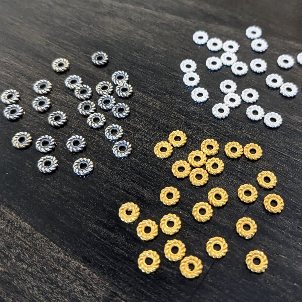 Bali Brass Spacer Beads, 4.9mm x 1.2mm (1.5mm hole) - sold individually